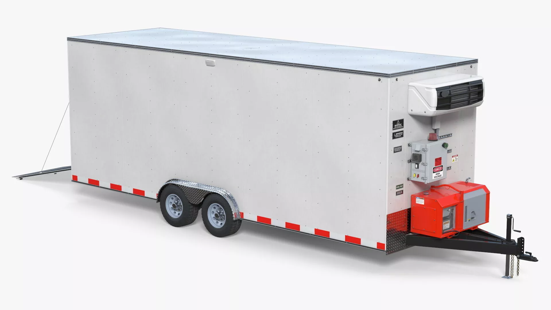 Emergency Mortuary Storage Trailer Rigged for Cinema 4D 3D model