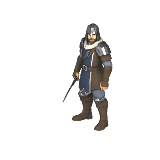 Vanguard Warrior Low Poly PBR Game Asset Low-poly 3D model