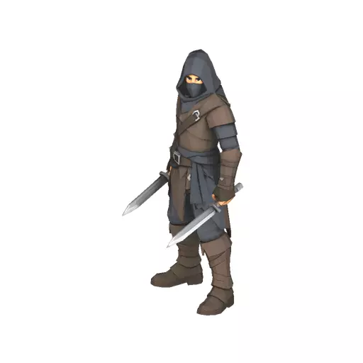 Dagger Assassin Low Poly PBR Game Asset Low-poly 3D model