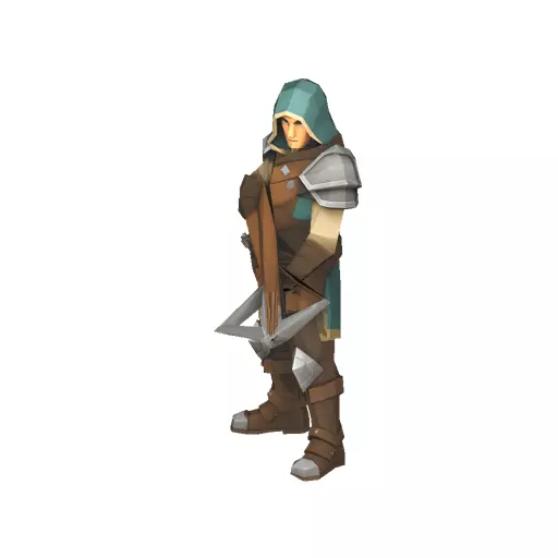 Crossbow Marksman Low Poly PBR Game Asset Low-poly 3D model