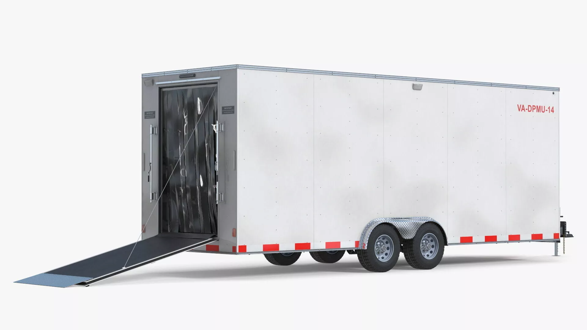 Kubota Diesel Generator Morgue Trailer Interior Rigged for Maya 3D model