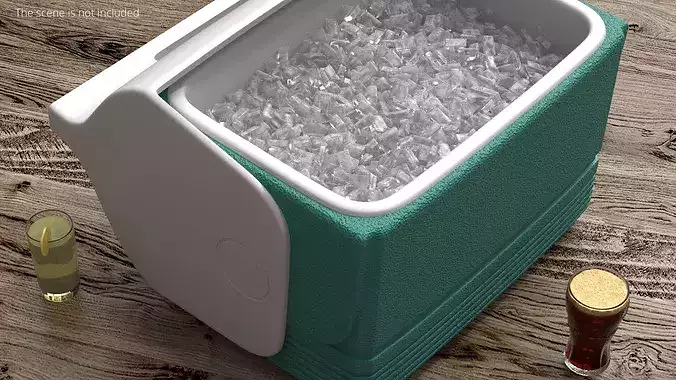 Portable Thermobox Filled with Ice 3D model 3