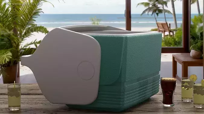 Portable Thermobox Filled with Ice 3D model 2
