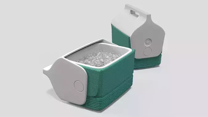 Portable Thermobox Filled with Ice 3D model