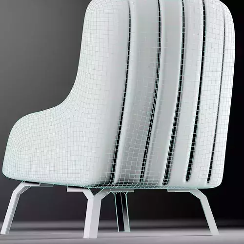 Elm Chair Low-poly 3D model 7