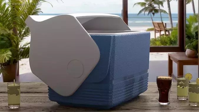 Personal Cooler Box with Swing Top 3D model 2