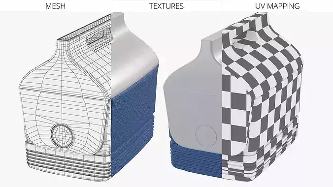 Personal Cooler Box with Swing Top 3D model 5