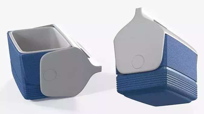 Personal Cooler Box with Swing Top 3D model 3