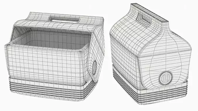 Personal Cooler Box with Swing Top 3D model 7