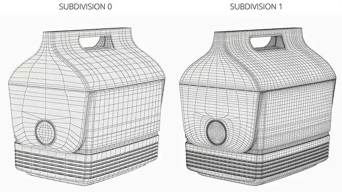Personal Cooler Box with Swing Top 3D model 6