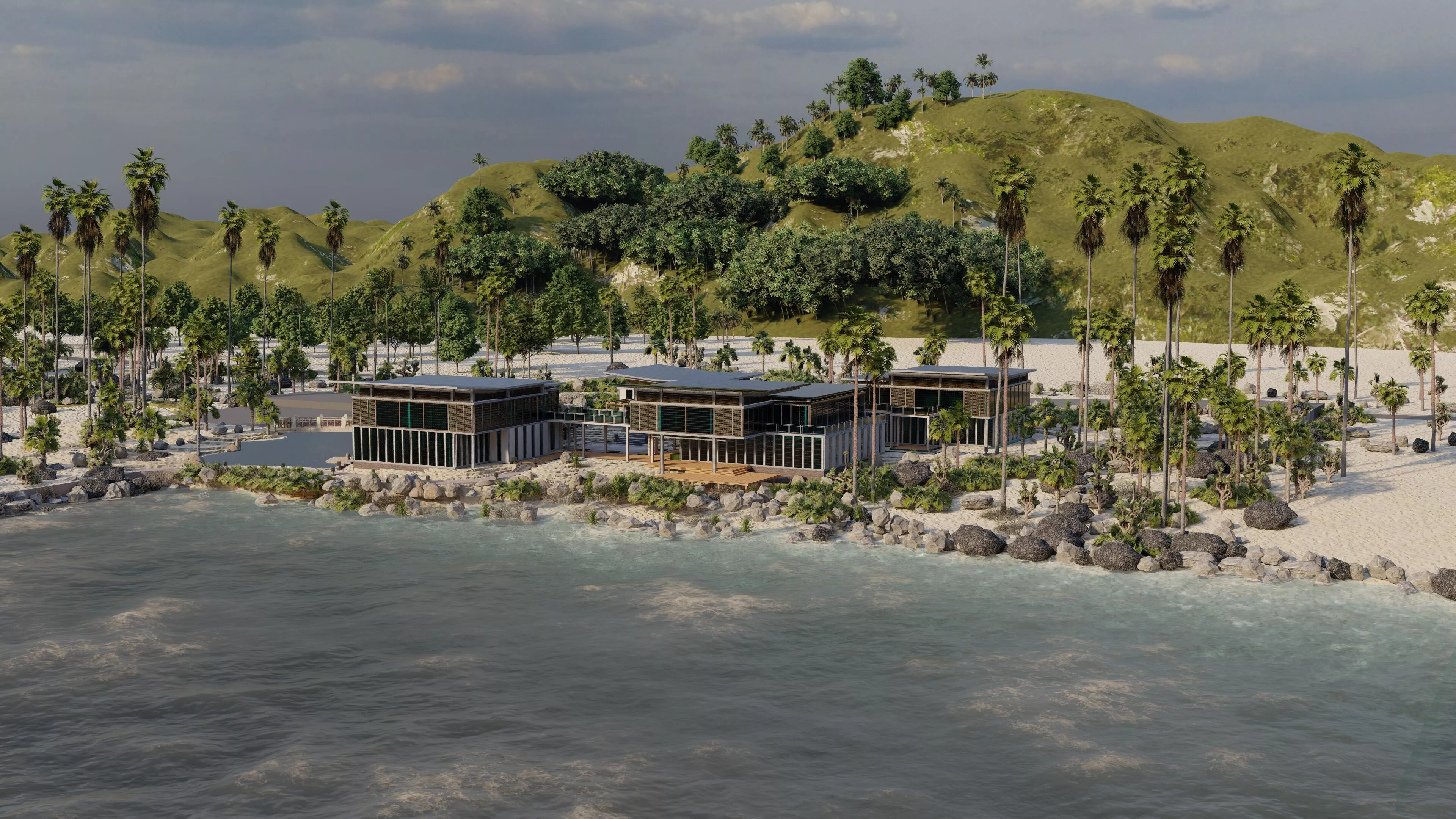 Hotel Beach-Hotel Beach Resort-Villa Suite 3D model