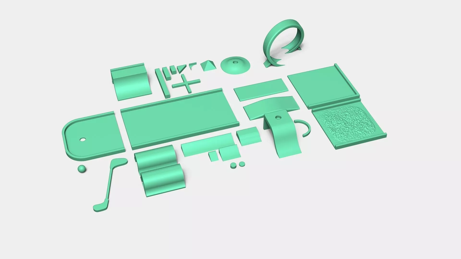 Modular Mini Golf Game - Finger Table Maps 3D print model
