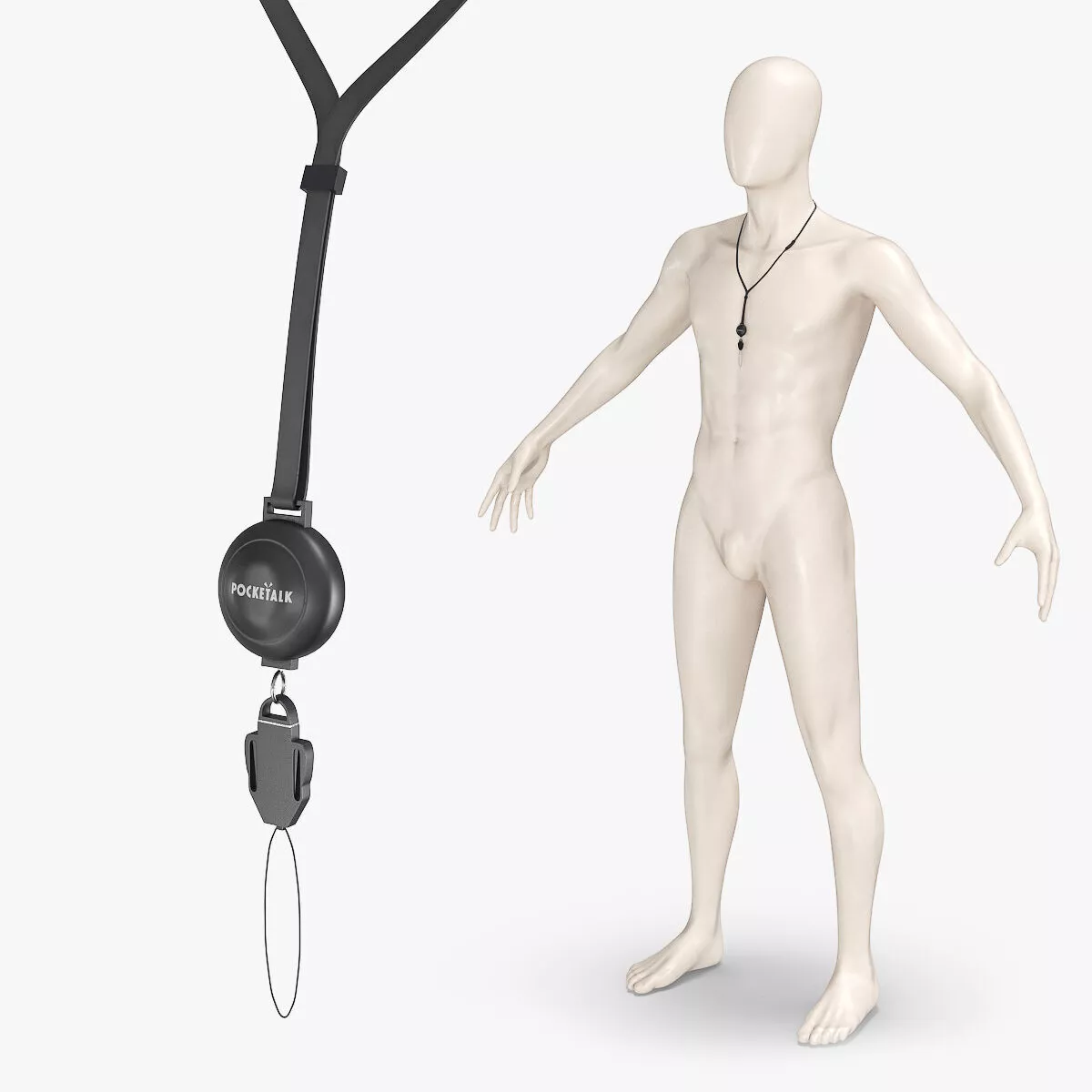 Pocketalk Portable Device Strap on Mannequin 3D model