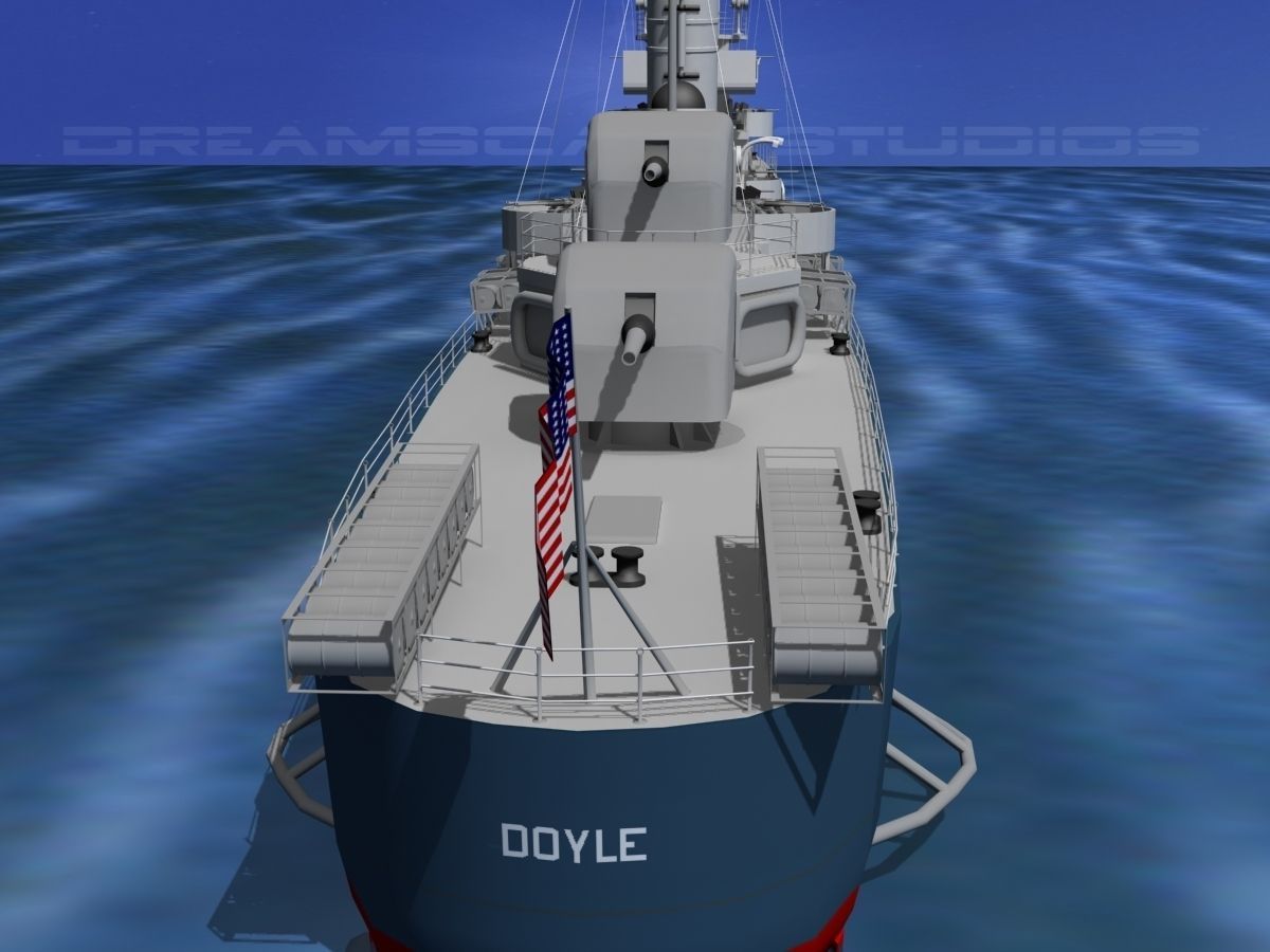 Gleaves Class Destroyer USS Doyle DD494 3D model_9