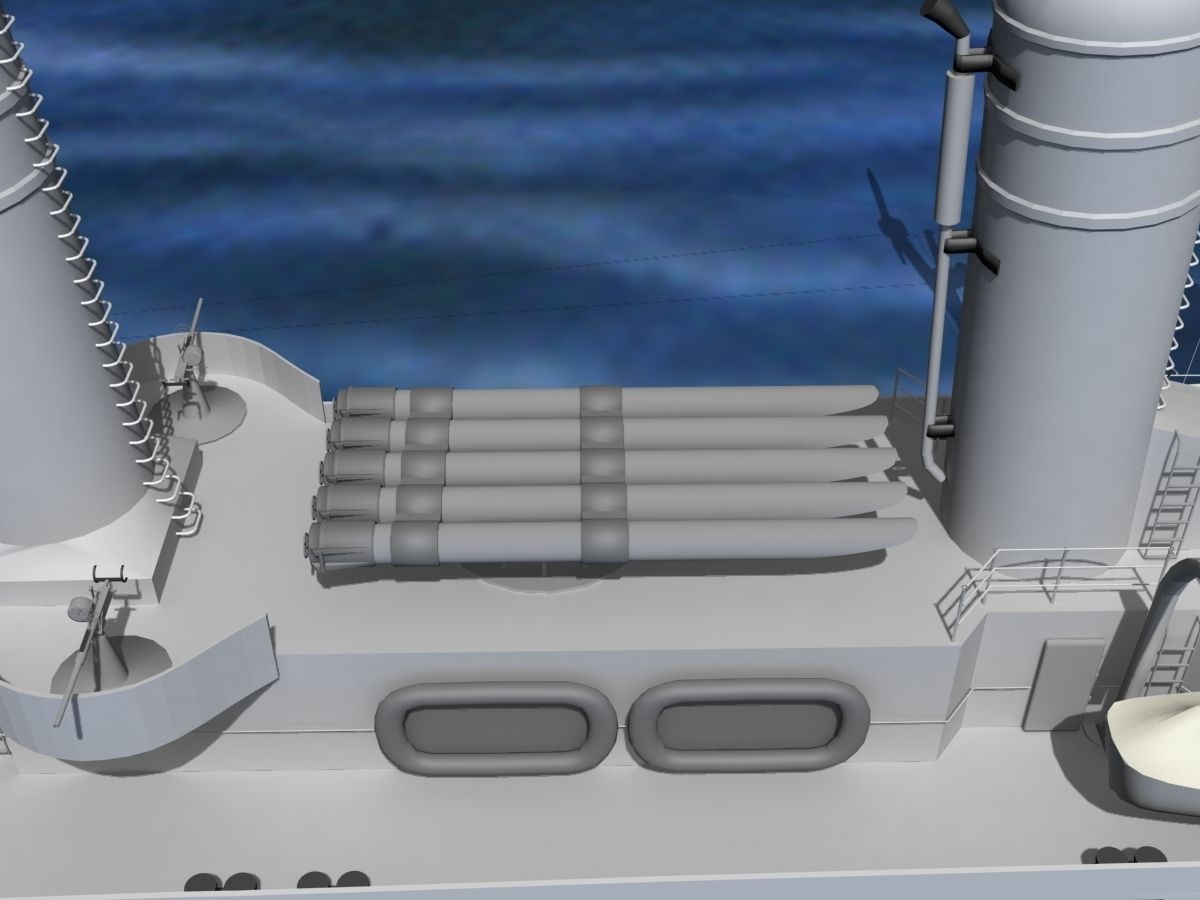Gleaves Class Destroyer USS Doyle DD494 3D model_7