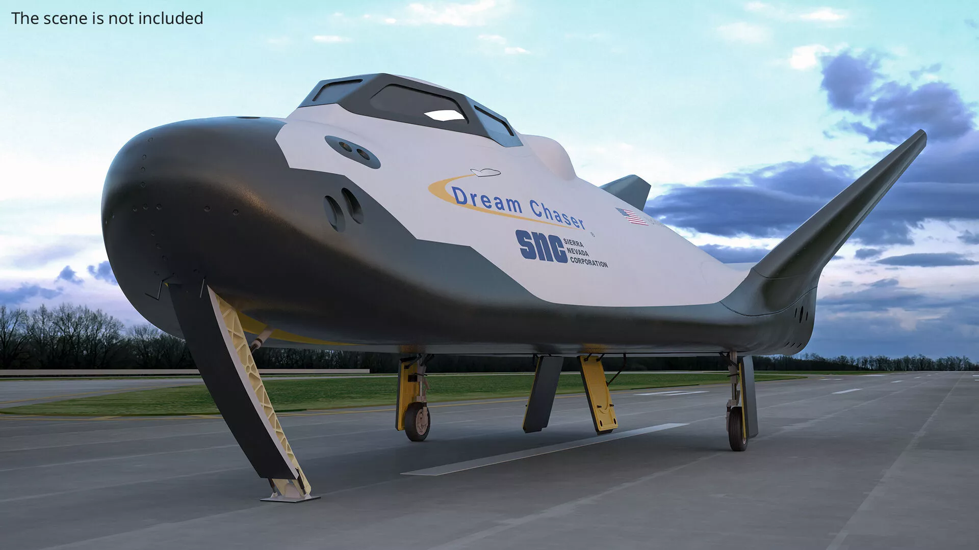 SNC Dream Chaser Cargo Spaceplane USA Interior Rigged for Maya 3D model
