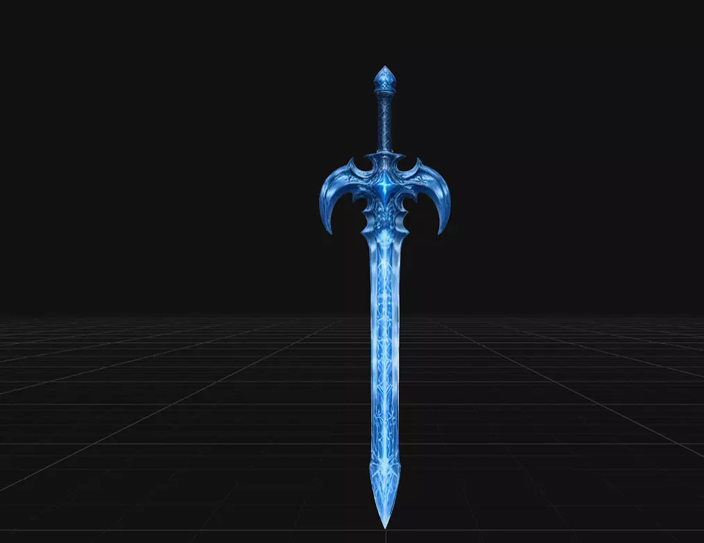 Heroic Ice Dragon Sword STL IMG OBJ GLB 3D print model