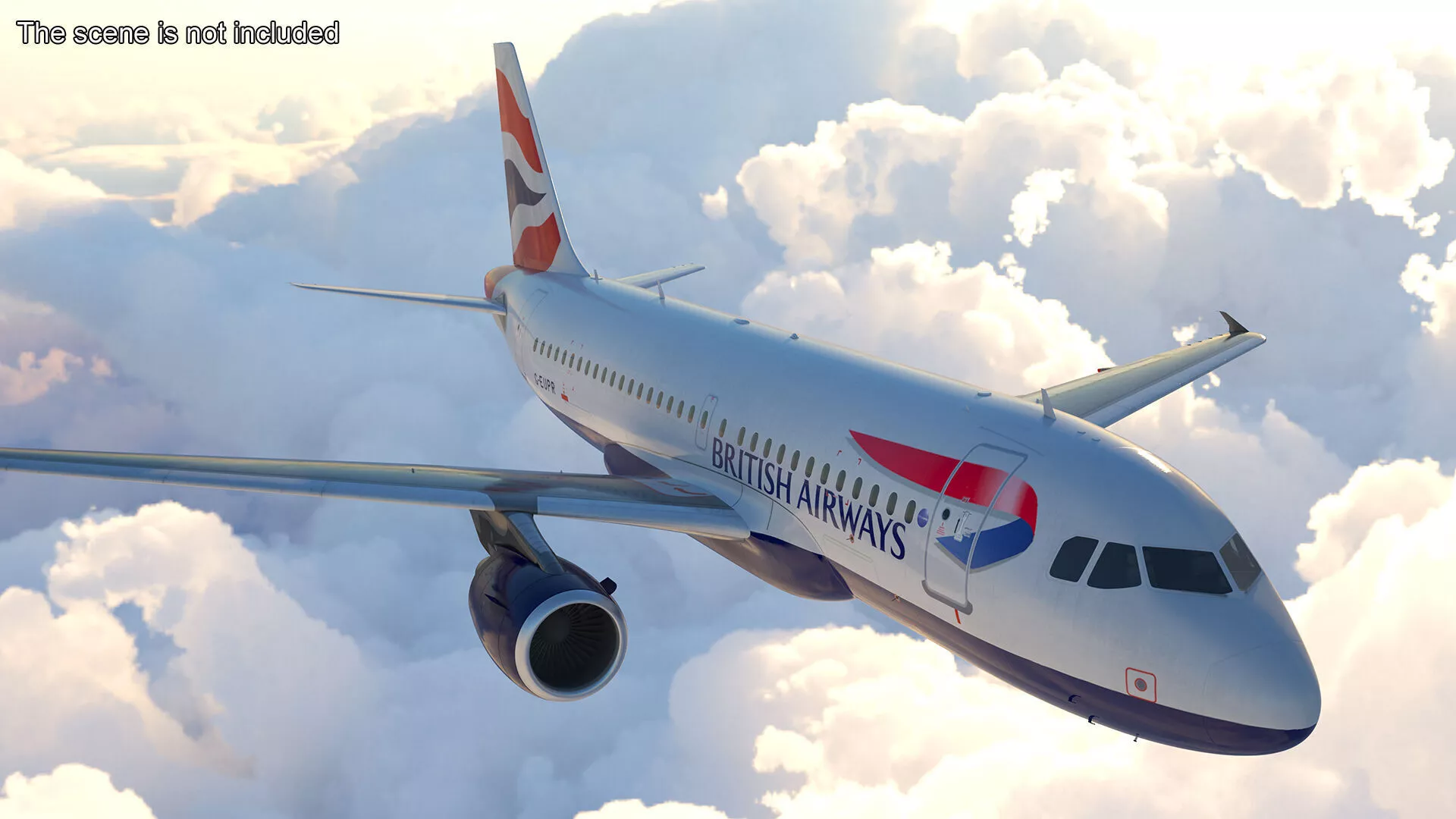 British Airways Airbus A319 Rigged for Cinema 4D 3D model