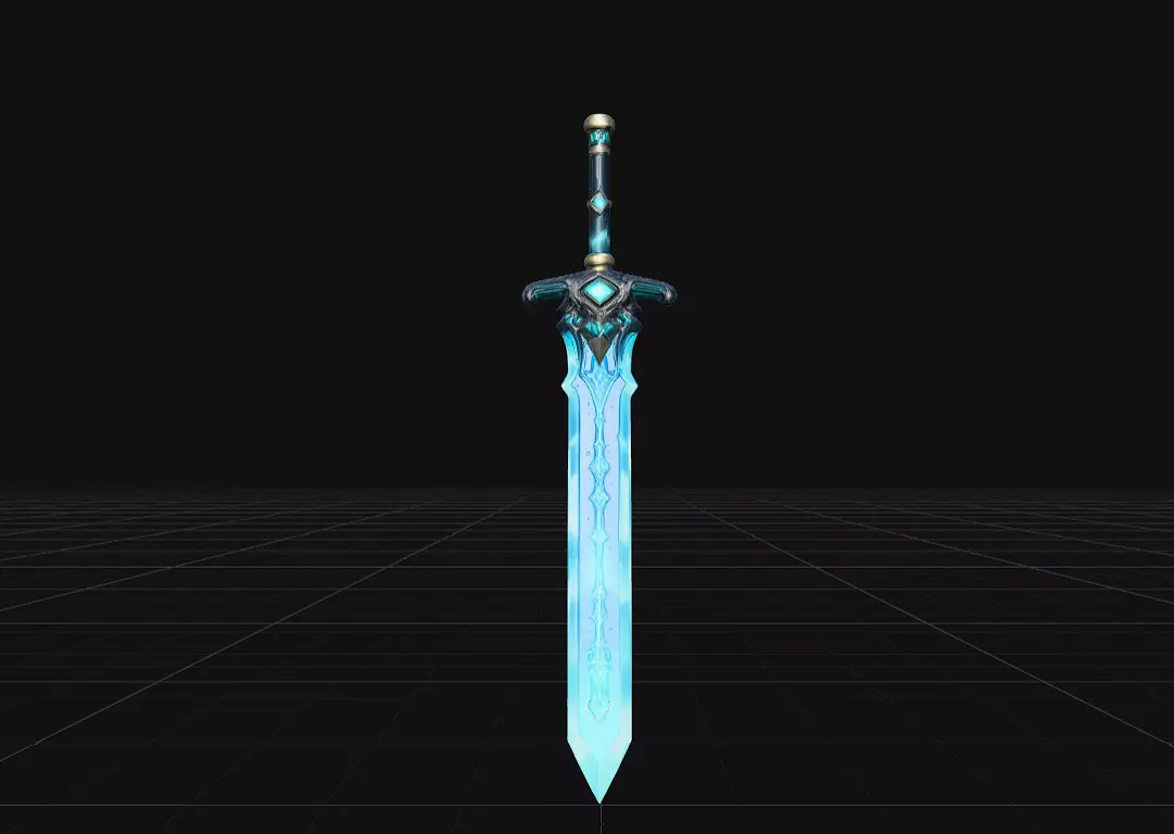 Hero s magical blue light sword STL OBJ GLB IMG YUOR PROJECT 3D print model