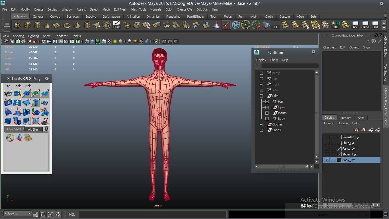 Mike cartoon Male Teen Character 3D model_11