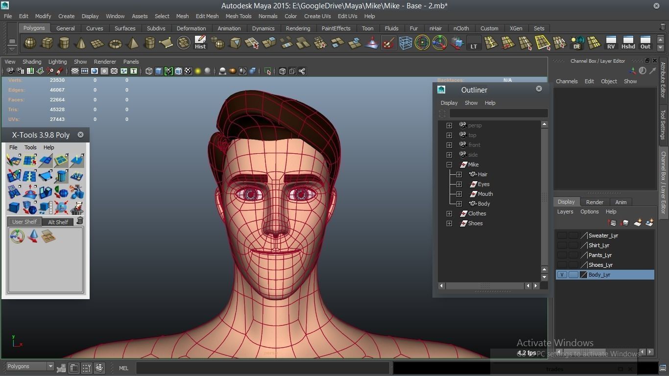 Mike cartoon Male Teen Character 3D model_3