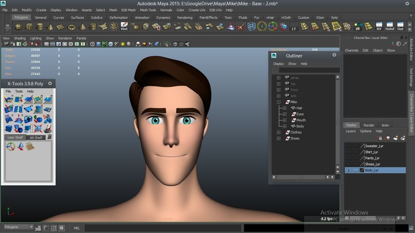 Mike cartoon Male Teen Character 3D model_2