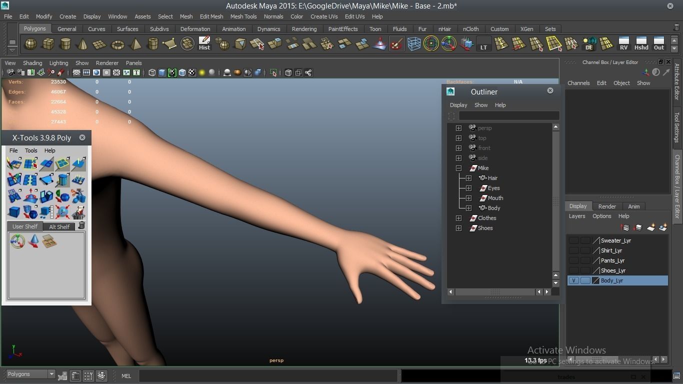 Mike cartoon Male Teen Character 3D model_17