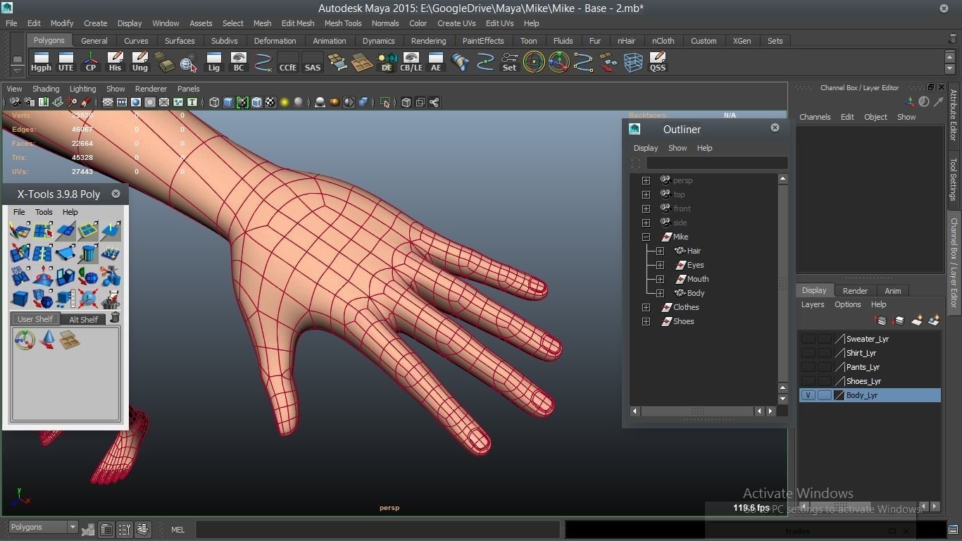 Mike cartoon Male Teen Character 3D model_22