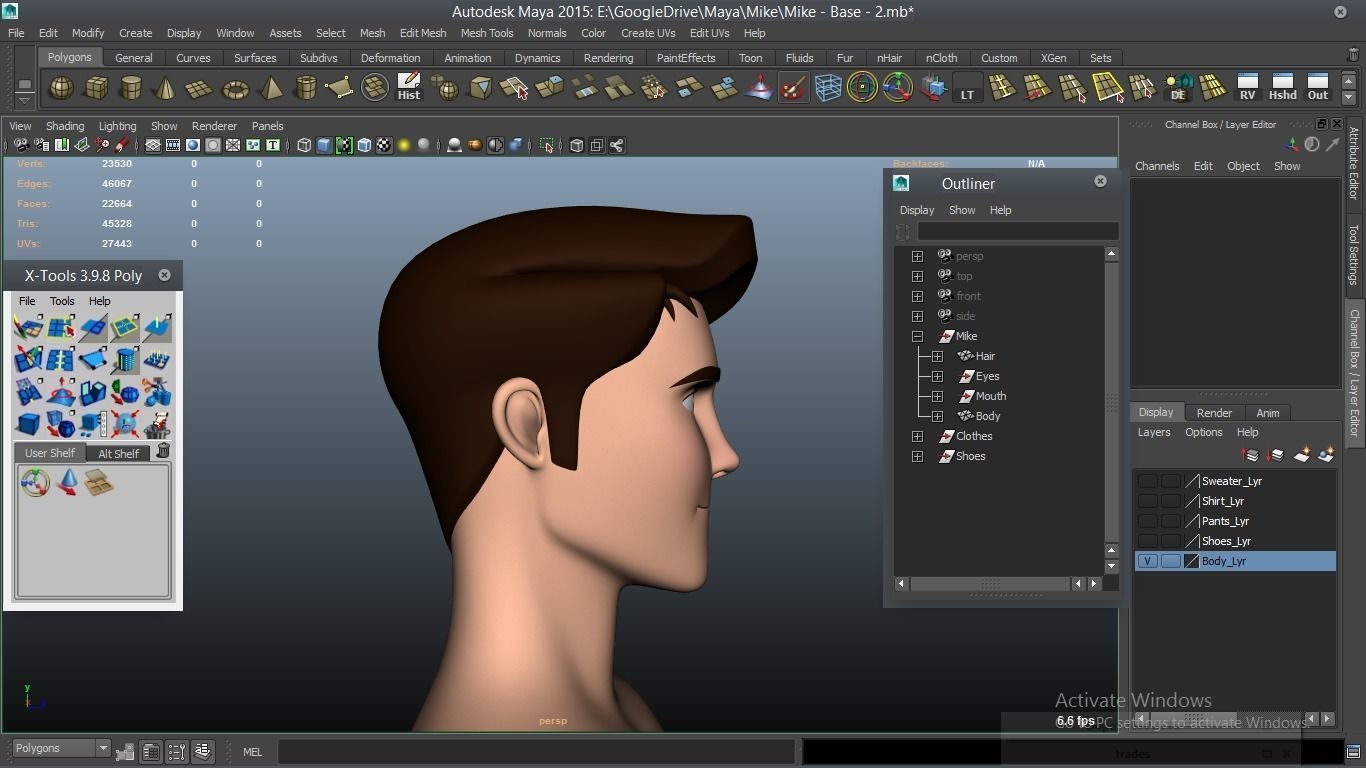 Mike cartoon Male Teen Character 3D model_8