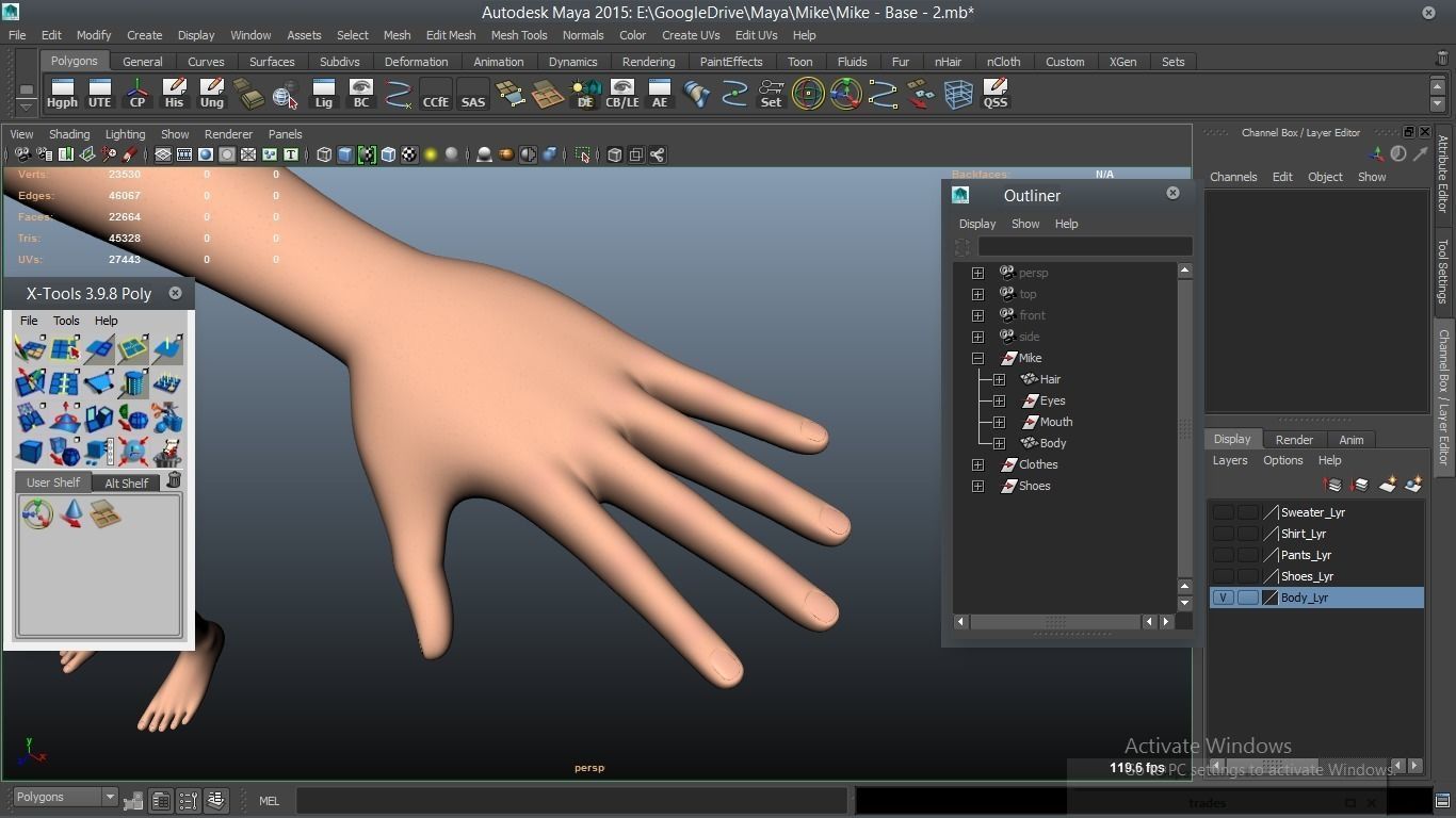 Mike cartoon Male Teen Character 3D model_21