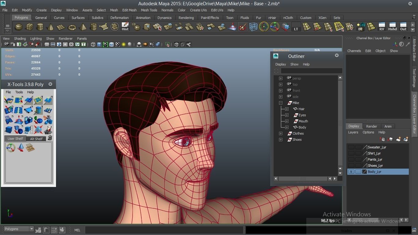 Mike cartoon Male Teen Character 3D model_16
