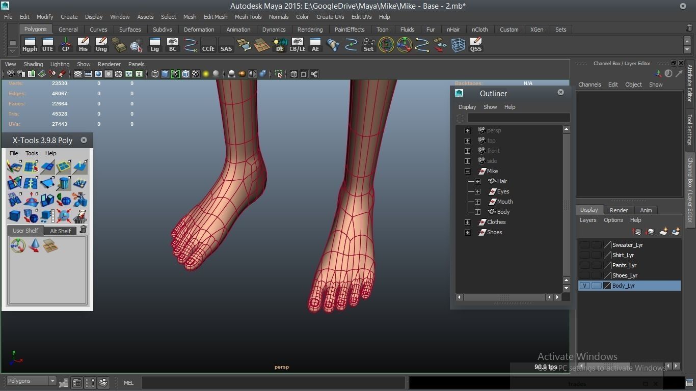 Mike cartoon Male Teen Character 3D model_30