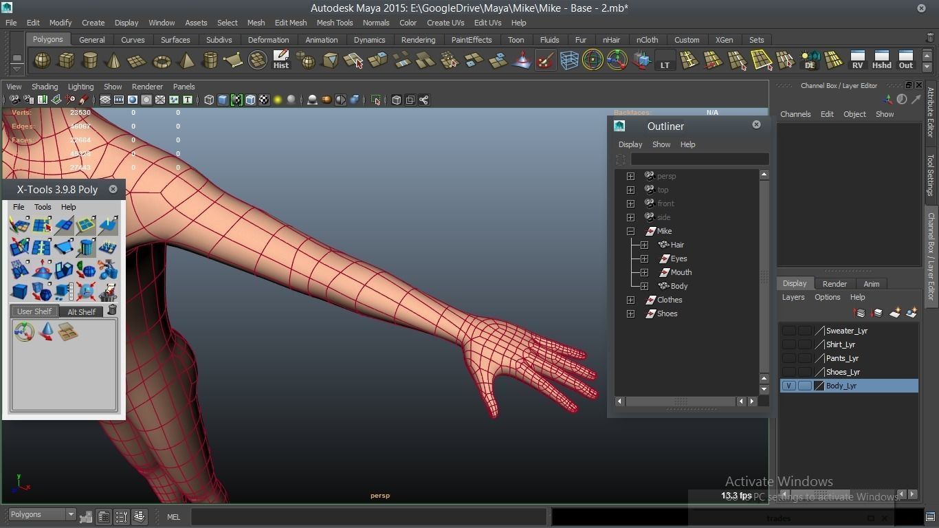 Mike cartoon Male Teen Character 3D model_18