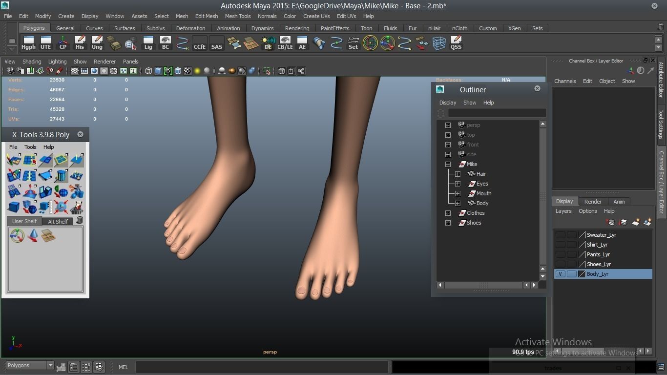 Mike cartoon Male Teen Character 3D model_29