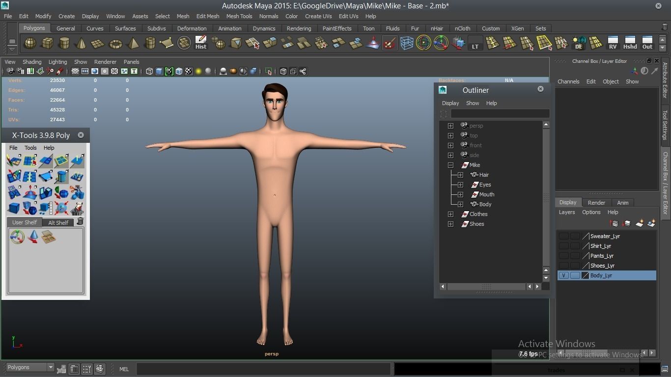 Mike cartoon Male Teen Character 3D model_10