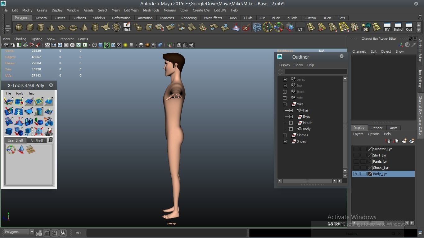 Mike cartoon Male Teen Character 3D model_12