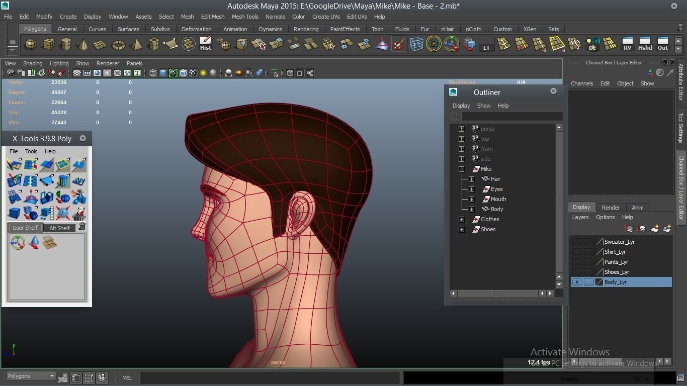 Mike cartoon Male Teen Character 3D model_5