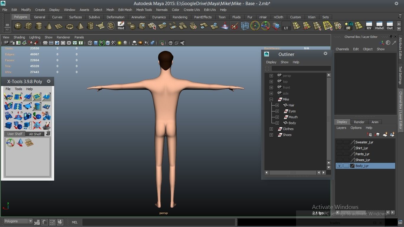 Mike cartoon Male Teen Character 3D model_14