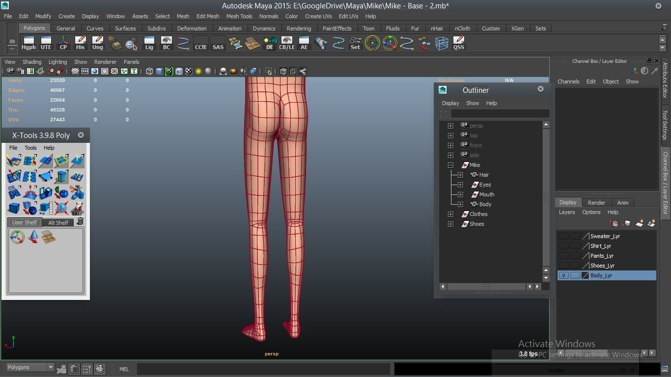 Mike cartoon Male Teen Character 3D model_28