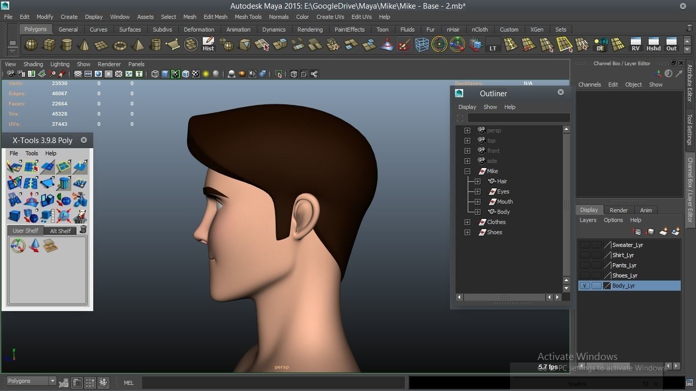 Mike cartoon Male Teen Character 3D model_4