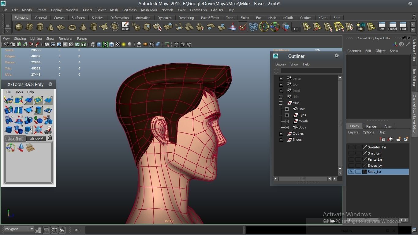 Mike cartoon Male Teen Character 3D model_9