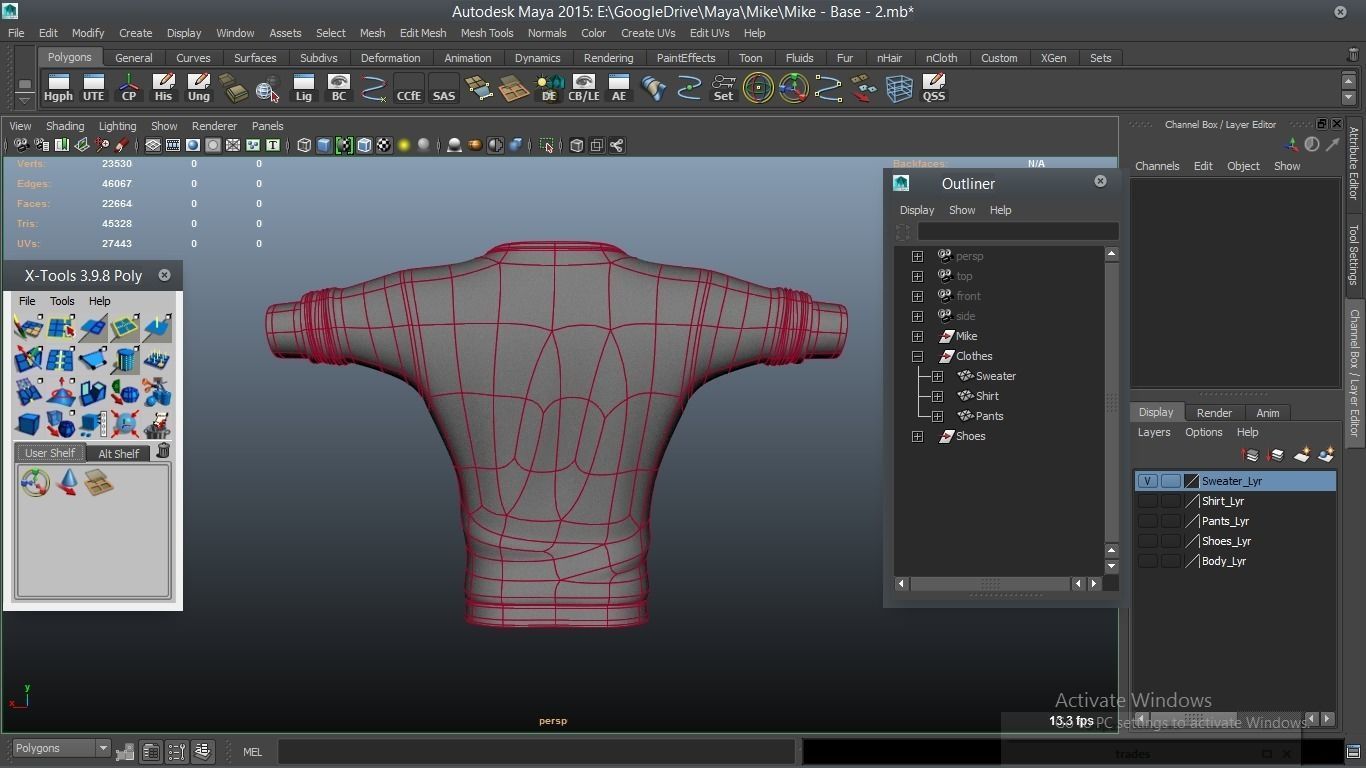 Mike cartoon Male Teen Character 3D model_36