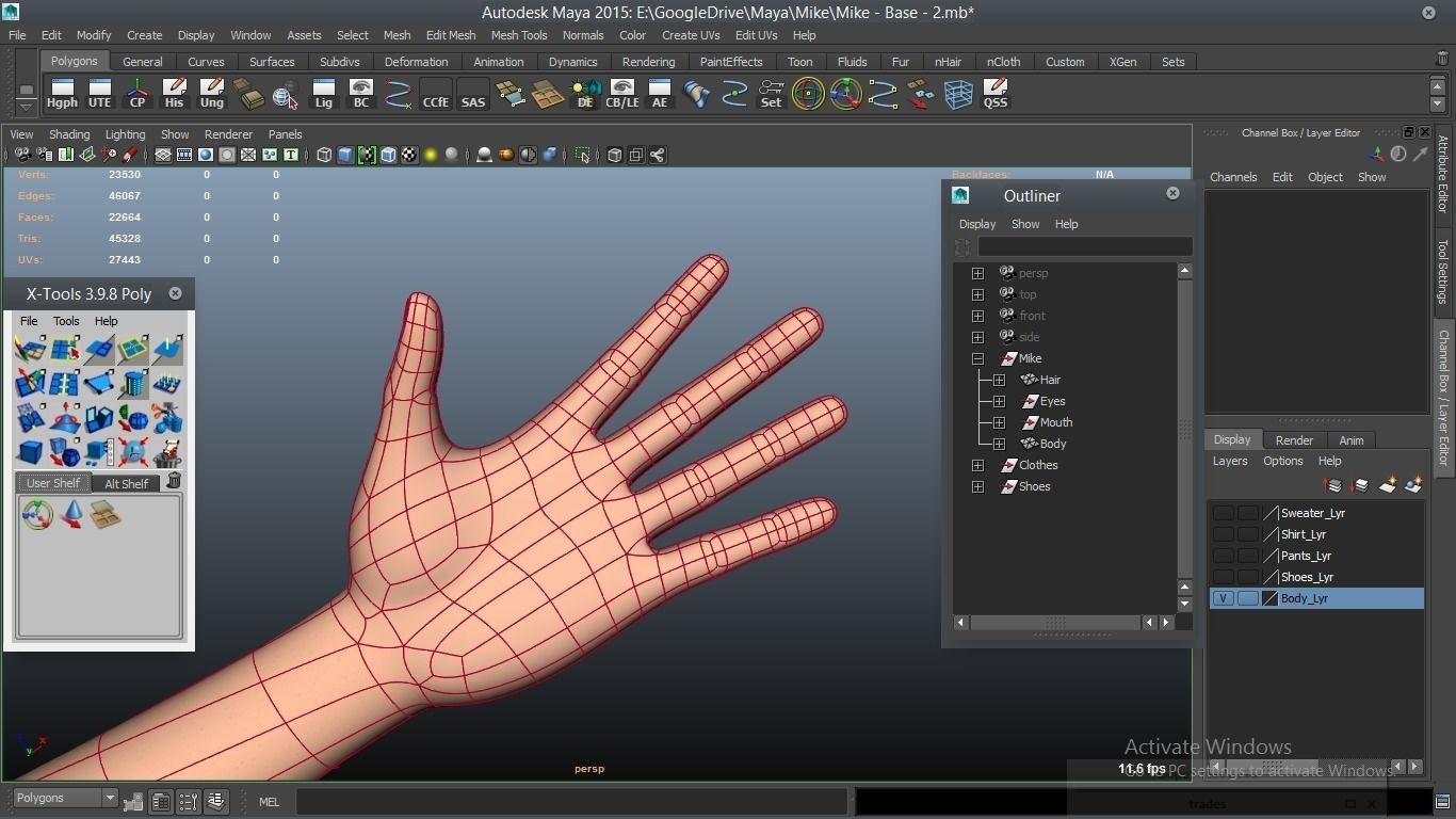 Mike cartoon Male Teen Character 3D model_24