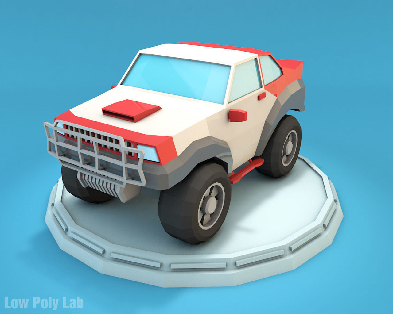 Cartoon Racing City Cars Pack Low-poly 3D model_15