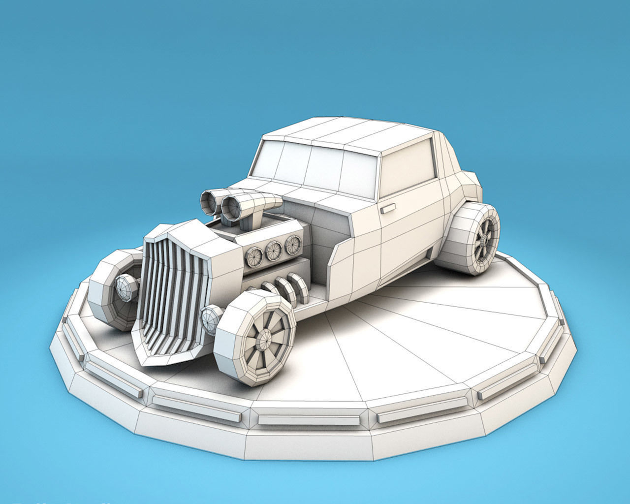 Cartoon Racing City Cars Pack Low-poly 3D model_12