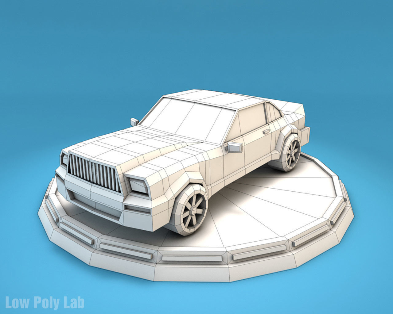 Cartoon Racing City Cars Pack Low-poly 3D model_6