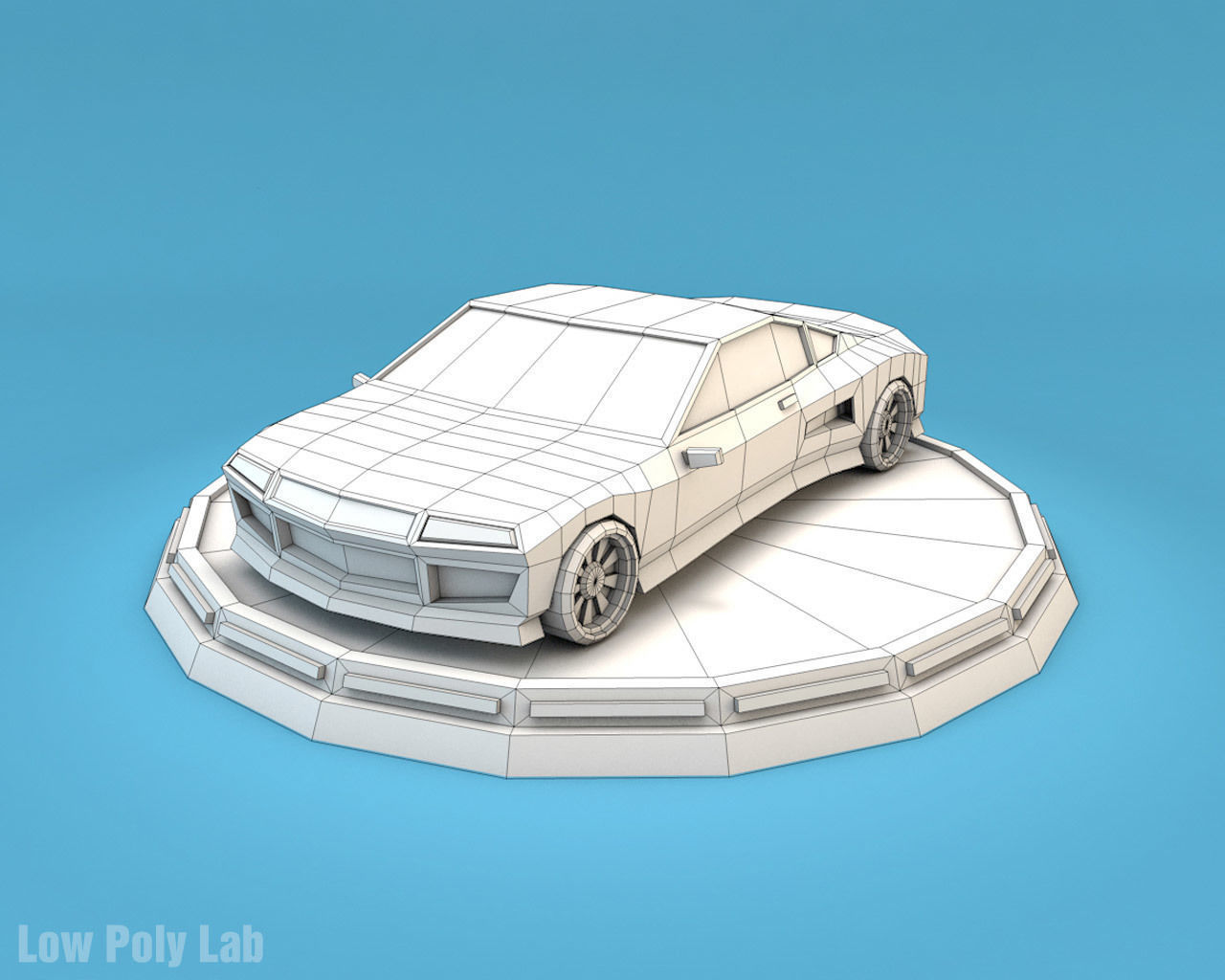 Cartoon Racing City Cars Pack Low-poly 3D model_18
