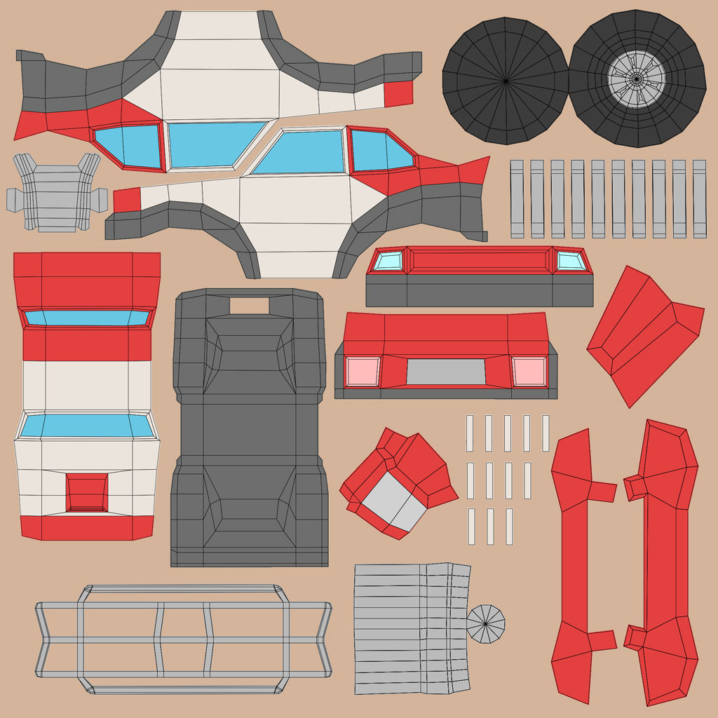 Cartoon Racing City Cars Pack Low-poly 3D model_16