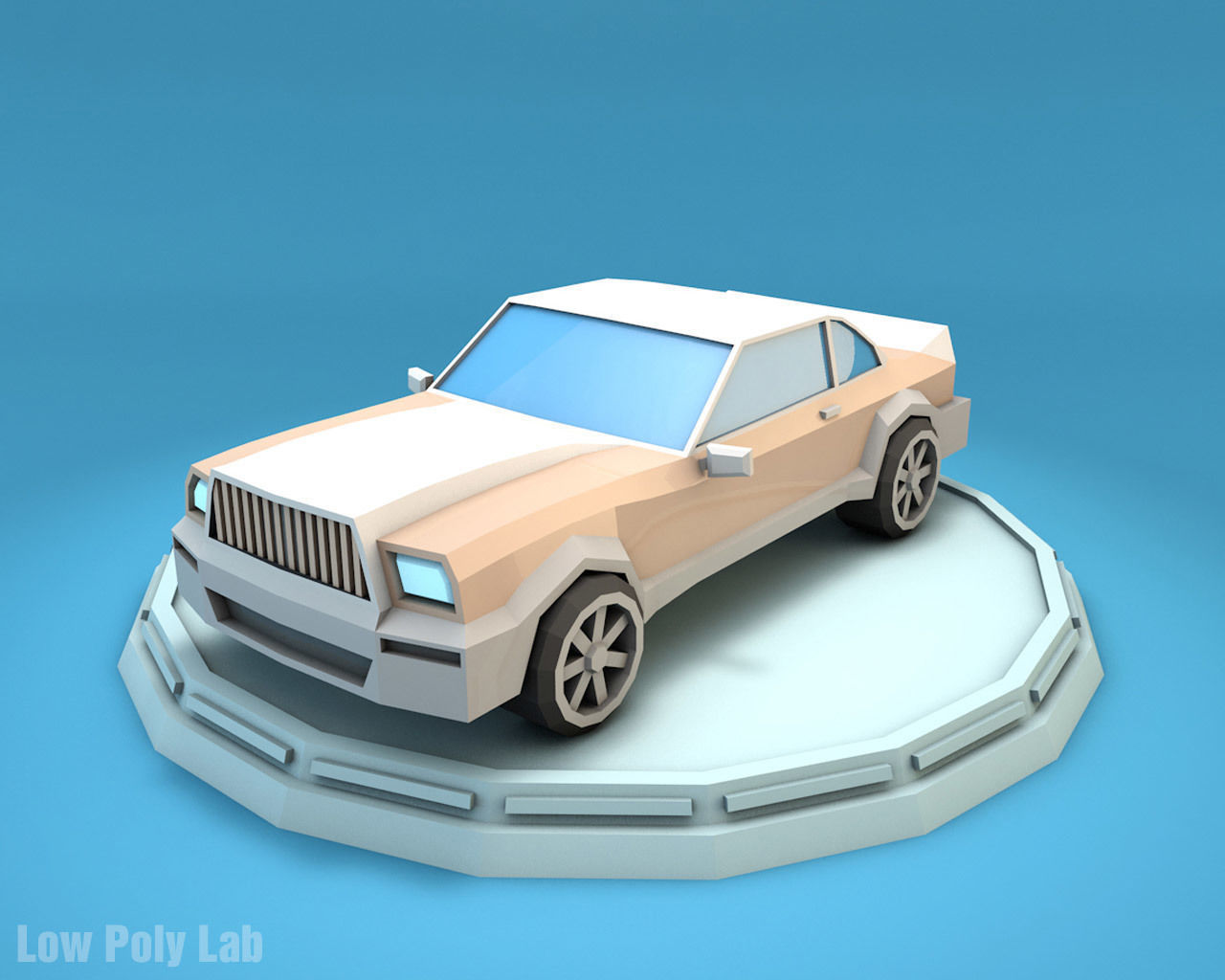 Cartoon Racing City Cars Pack Low-poly 3D model_5