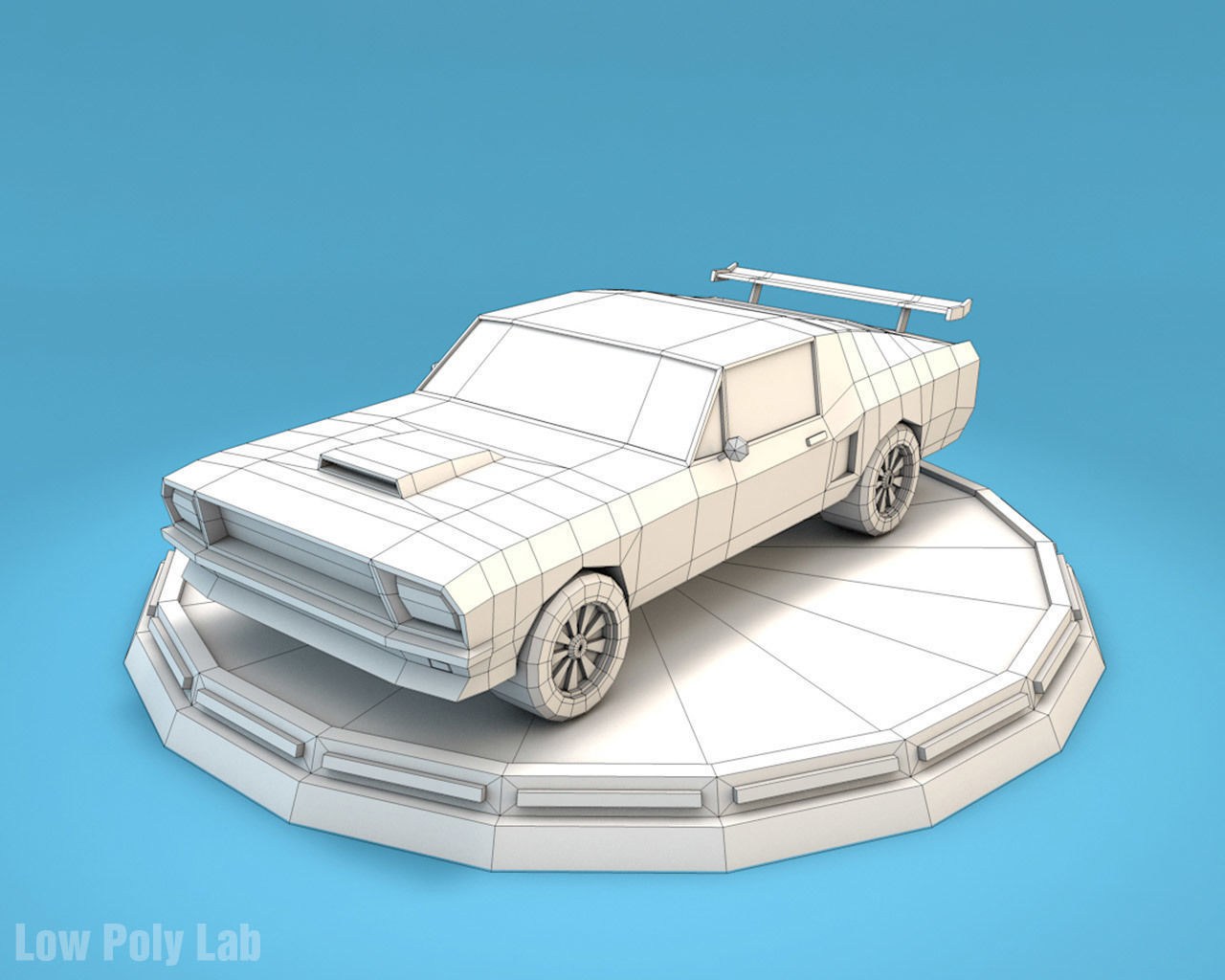 Cartoon Racing City Cars Pack Low-poly 3D model_9